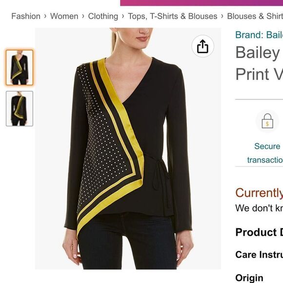 NEW WITH TAGS BAILEY 44 TOP MAST DOT PRINT TOP - Picture 1 of 8